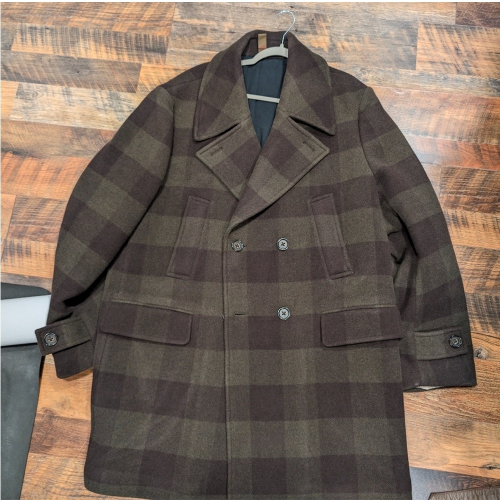 Ivar Plaid Peacoat Banana Republic. Size XL